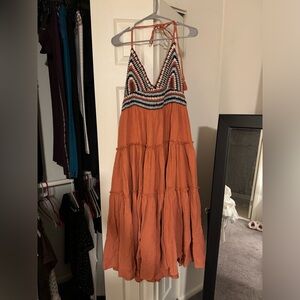 Lucky brand crochet top maxi dress XL